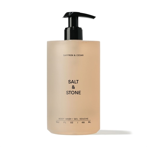 SALT & STONE BODY WASH 450ML SAFRON & CEDAR